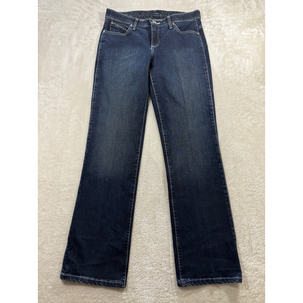 Wrangler Womens Q-Baby Ultimate Riding Dark Wash Jeans 5/6x32 Meas: 32x33